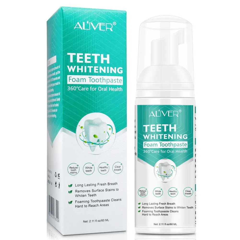 

60ml Toothpaste Whitening Foam Natural Mouth Wash Mousse Teeth Whitening Teethpaste Oral Hygiene Breath Dental Tool