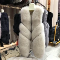 rf0249 new design natural fur gelit fox fur waistcoat sleeveless thick warm fur real fur vest women