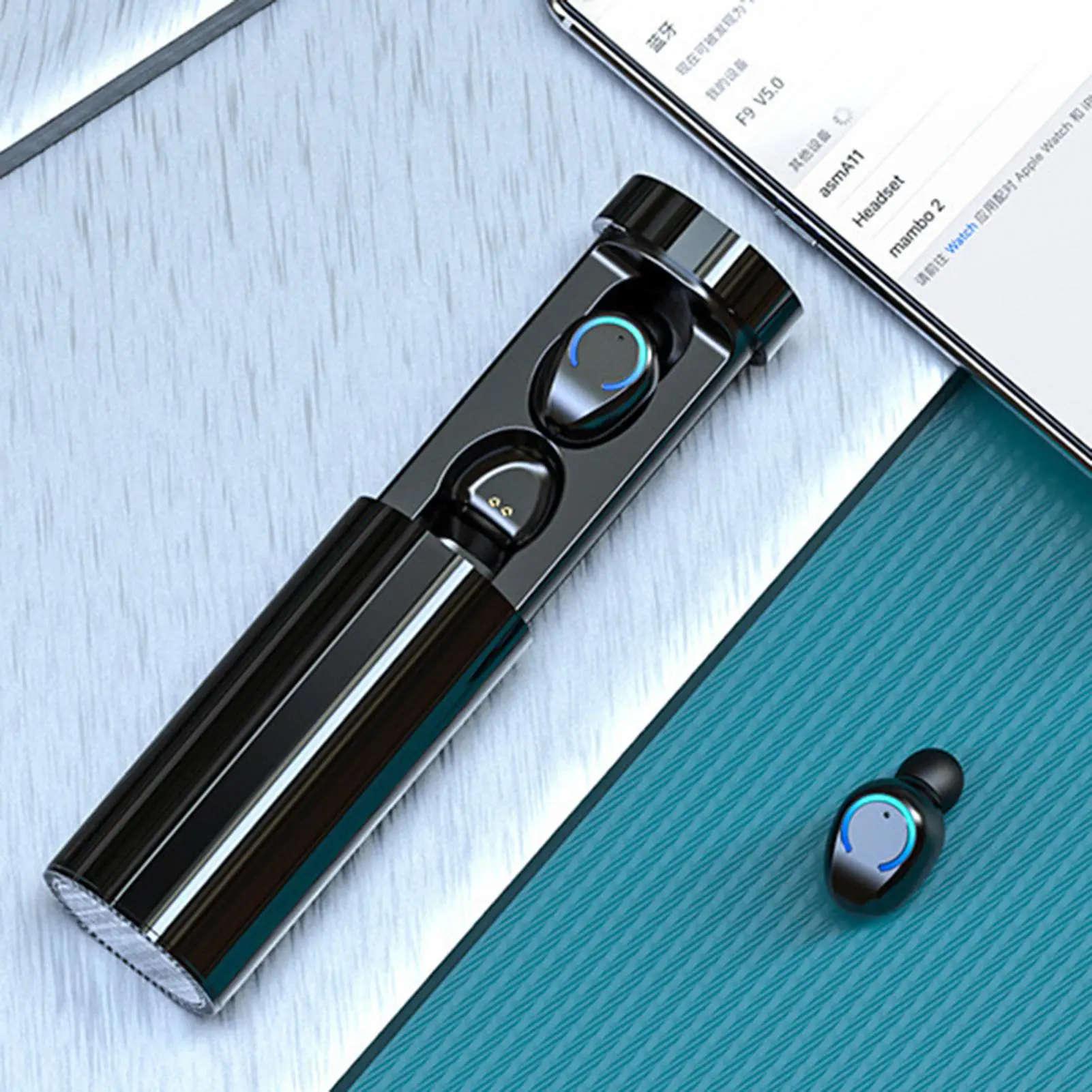 

F9-6 Bluetooth 5.0 Wireless Rechargeable In-ear Sport Noise Reduction Earphone HIFI Mini Earbuds Sport Running Heasets HD Call