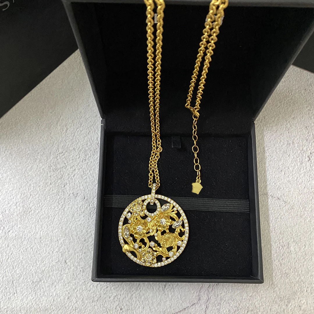 

Женское винтажное регулируемое ожерелье из латуни с инкрустацией золотом и бриллиантами, модные ювелирные украшения