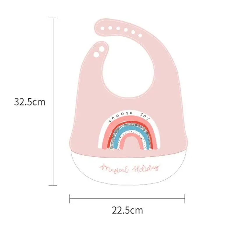 

Cute Baby Bibs Waterproof Silicone Bib Newborn Infant Toddler Feeding Saliva Towel Cartoon Adjustable Children Apron with Pocket