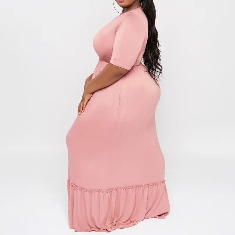 Summer Autumn Dress Women 2019 Sexy Pink Long Slim Elastic Bodycon Dresses Elegant Pleated Club Party Plus Size 3XL 4XL | Женская одежда
