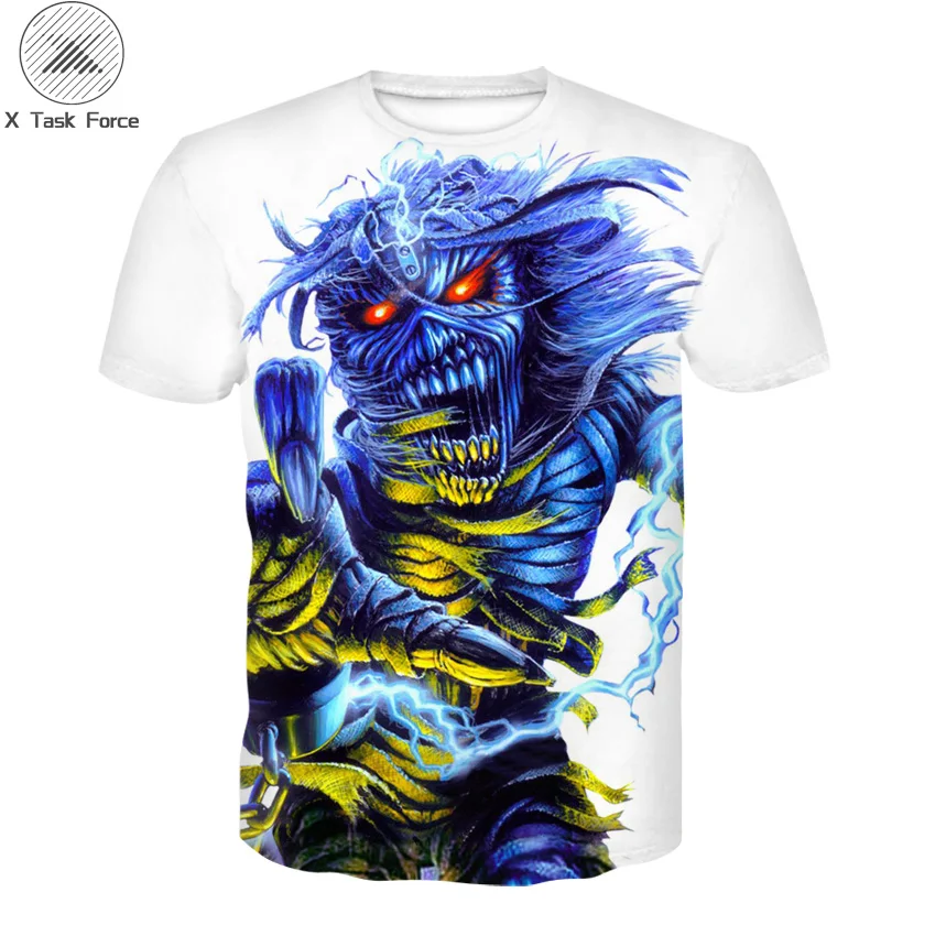 3d принтом для маленьких мальчиков цвета Синий Дьявол футболки Летняя одежда