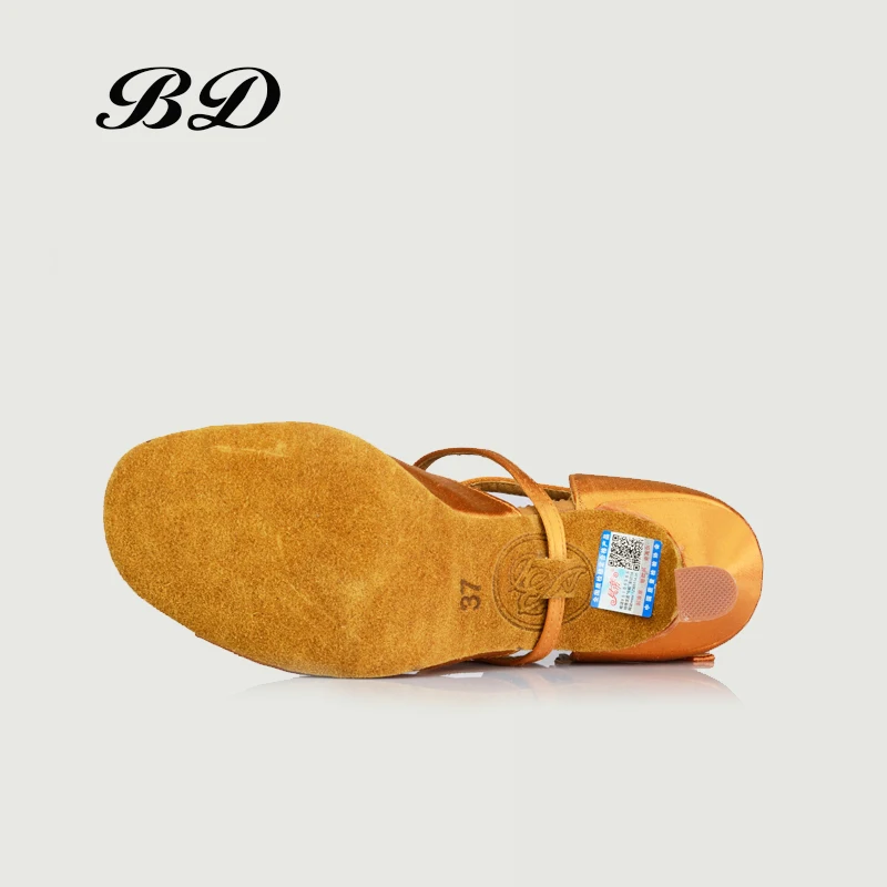 Женские туфли для латиноамериканских танцев BD черные с мягкой подошвой и чехлом