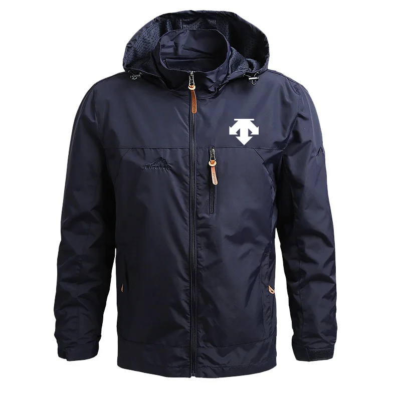 Мужская быстросохнущая ветрозащитная куртка модная мужская бомбер с капюшоном