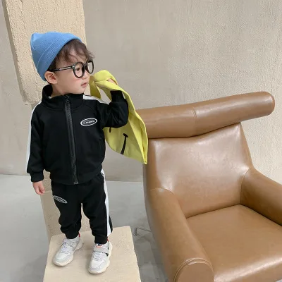 Осенний костюм для мальчиков Новинка 2020 года корейская модная куртка с отворотом