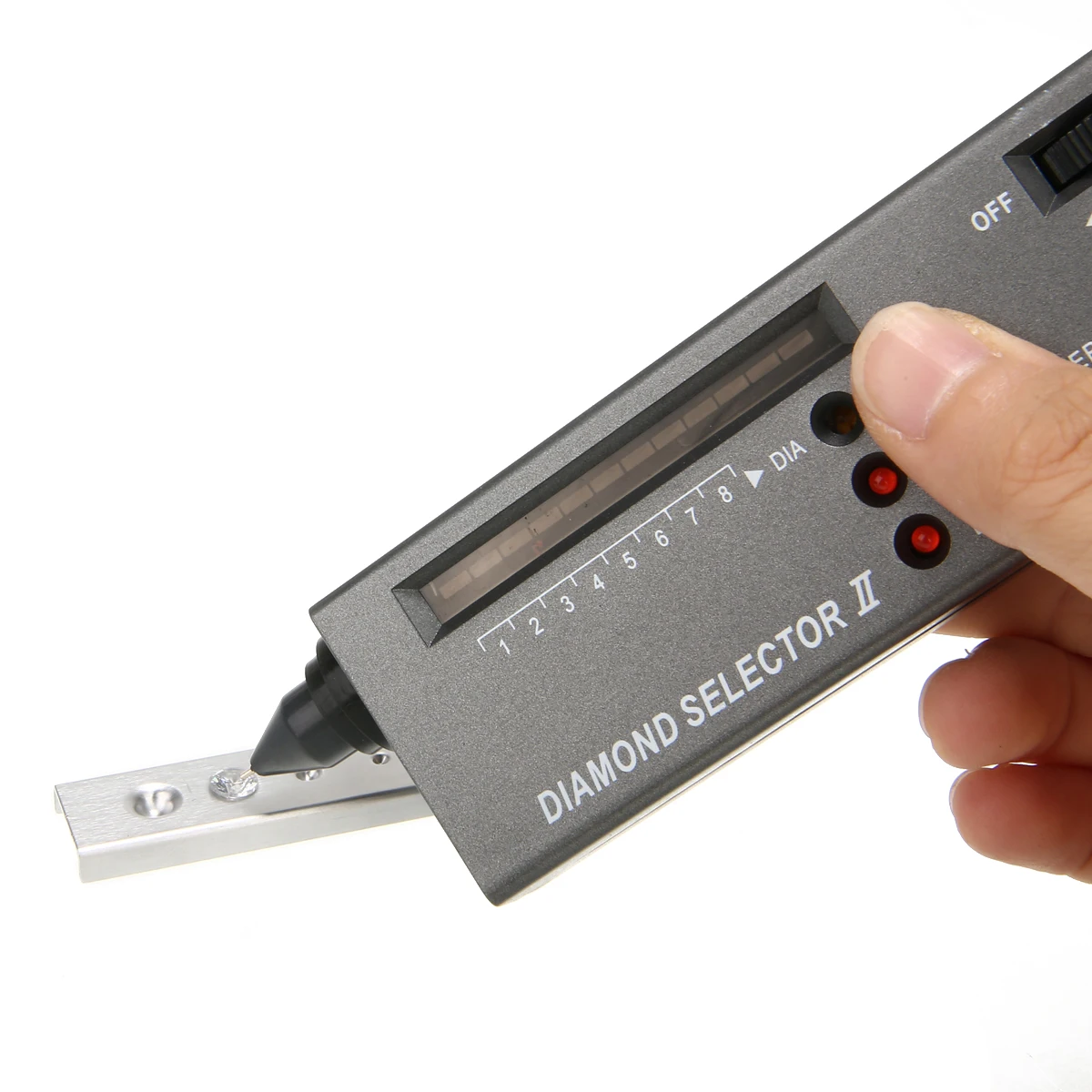 Светодиодный Алмазный Селектор ящик для инструментов черный ювелирный тестер