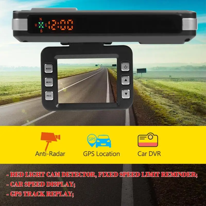 VGR1-S 3 в 1 радар детектор DVR камера Анти Автомобильный видеорегистратор радар детектор рекордер gps видео рекордер Русская версия
