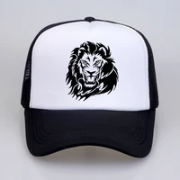 high quality lion face printing snapback cap cool lion king hip hop hat for boys and girls summer mesh baseball hats