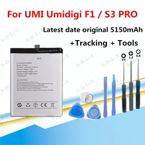 5150mah s3 pro battery for umi umidigi s3 pro f1 f1 play replace cell phone batteries tracking tools free global shipping