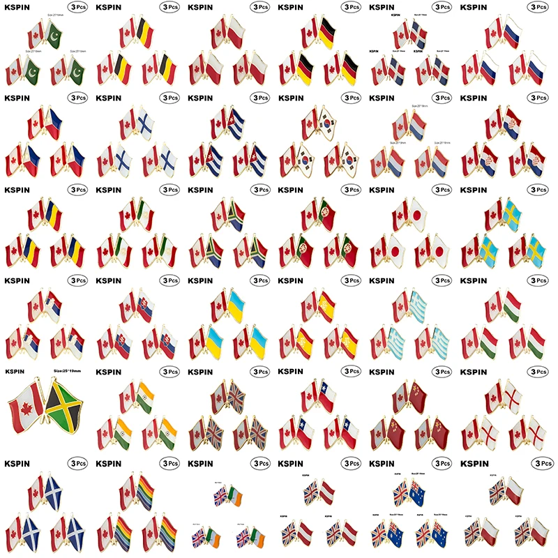 

Brooch Flag Lapel Pin Flag Badge Canada & Pakistan Canada & Belgium Canada & Poland Canada & Germany Canada & Dominican Rep. Can