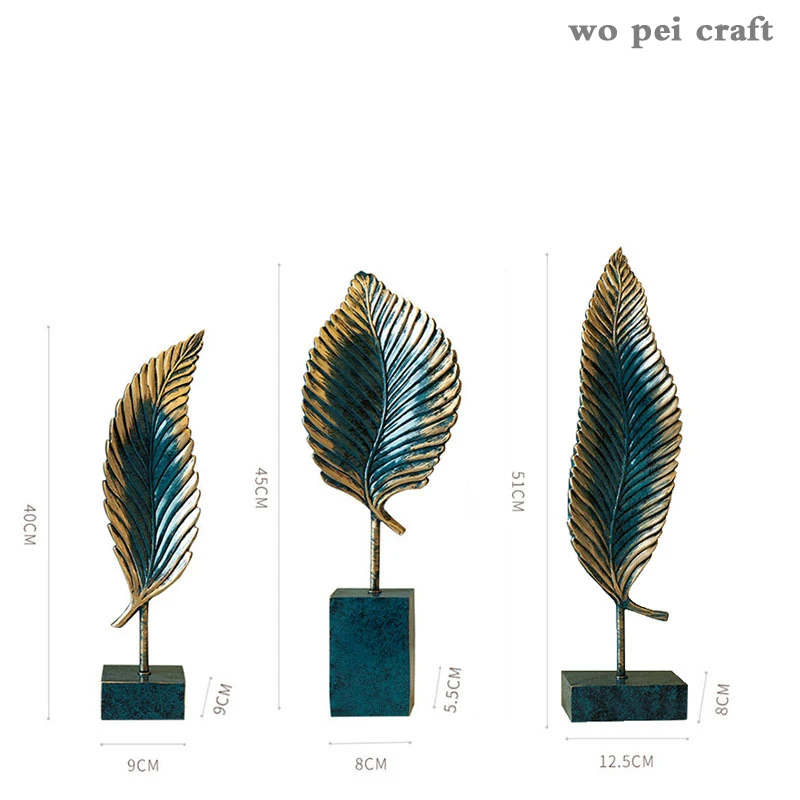 

Simulation Palm Leaves Resin Ornaments Leaves Desk Decor Coffee Table Crafts Leaf Statue Home Decoration Accessories Modern