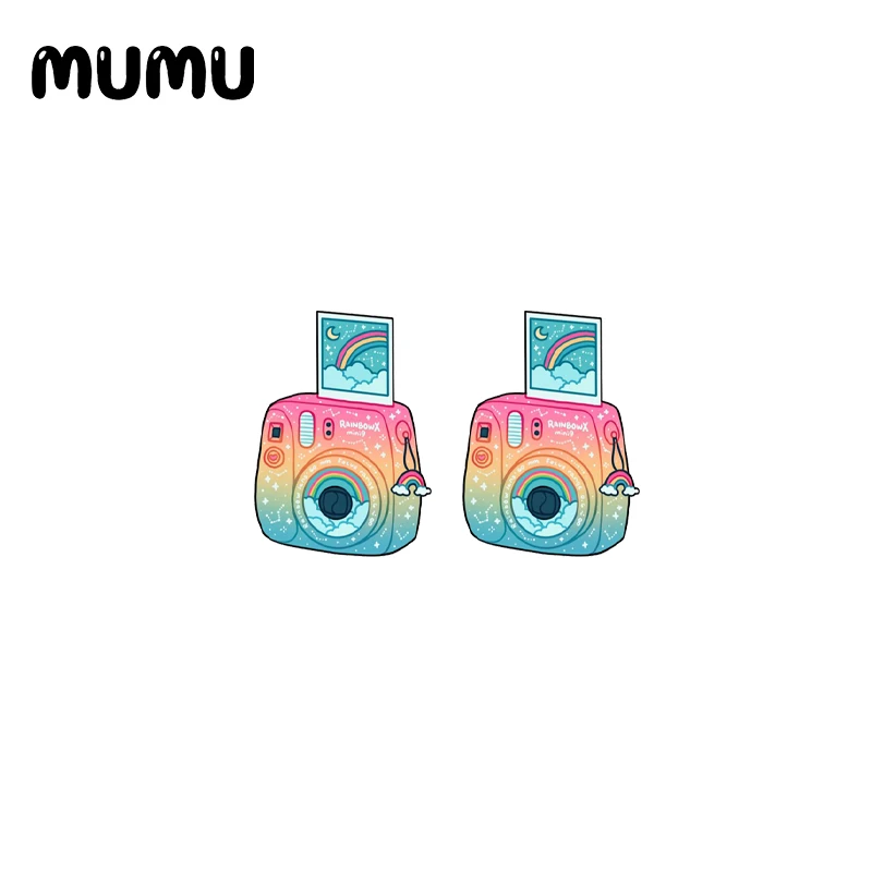 Новинка 2021 серьги-гвоздики Polaroid для камеры эпоксидные украшения акриловые