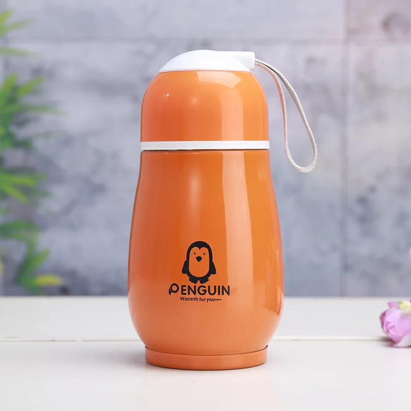 Double Stainless Steel Gift Mug Travel Vacuum Flasks Household Office Water Bottle Cartoon Cute Penguin Big Belly Thermo Mugs | Дом и сад