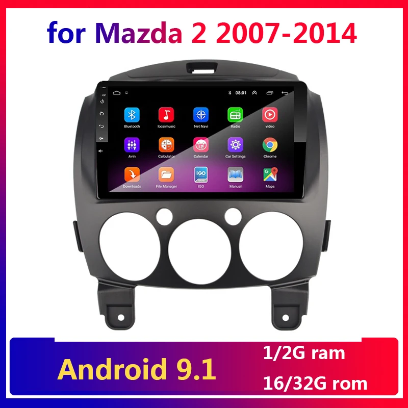Автомобильный мультимедийный комплект Android 9 1 2 Din дюймов для Mazda 2007 2008 2009 2010 2011 2012