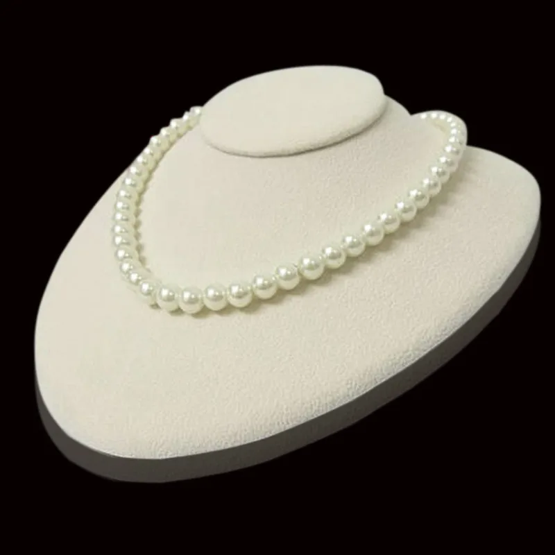 Подставка для ожерелья держатель ювелирных изделий бежевый манекен замша бархат