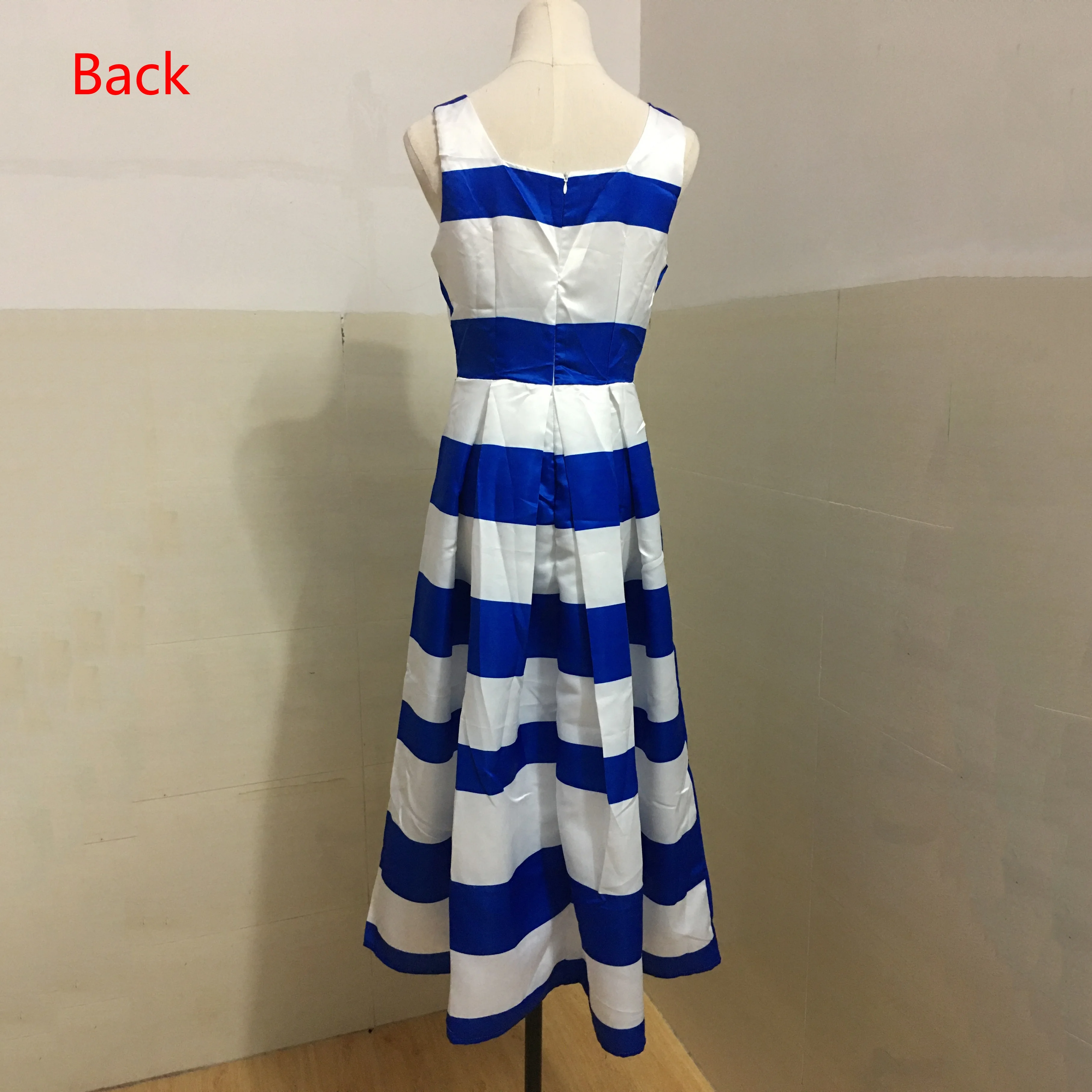 Платье-миди женское в полоску без рукавов ТРАПЕЦИЕВИДНОЕ летнее 2020 | Женская