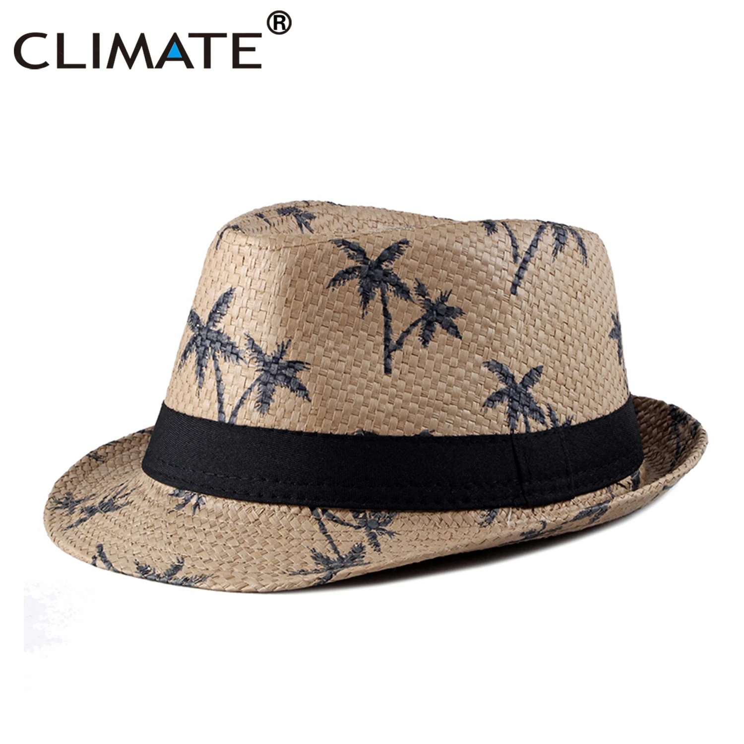 

CLIMATE Cool Holiday Straw Hat Seaside Beach Cool Coconut Hat Vacation Trip Fedora Panama Straw Hat Paper Retro Fedora Hat Cap