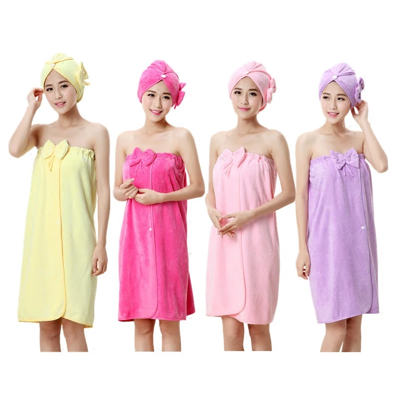 

Microfiber Wearable Towel Cotton Cute Bath Body Super Absorbent Wrap Dress Towel Cute Robe Toalhas De Banho Home Textile DE50MJ