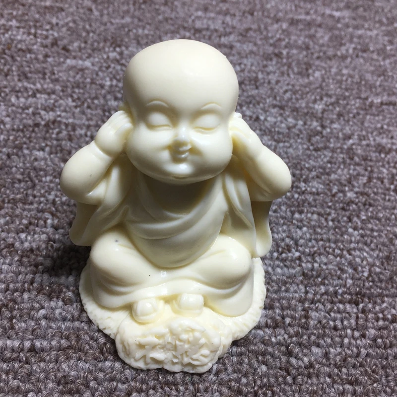  Cute Meditating Monks Figurines Statue Tea Pet Desktop Ornament 3 Baby Statues Crafts Zen Sculpture Home Décor | Дом и сад
