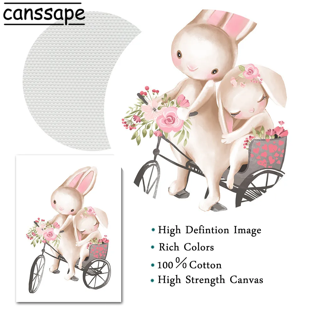 Лиса рисунок оленя на холсте кролик плакат для детской стены репродукции