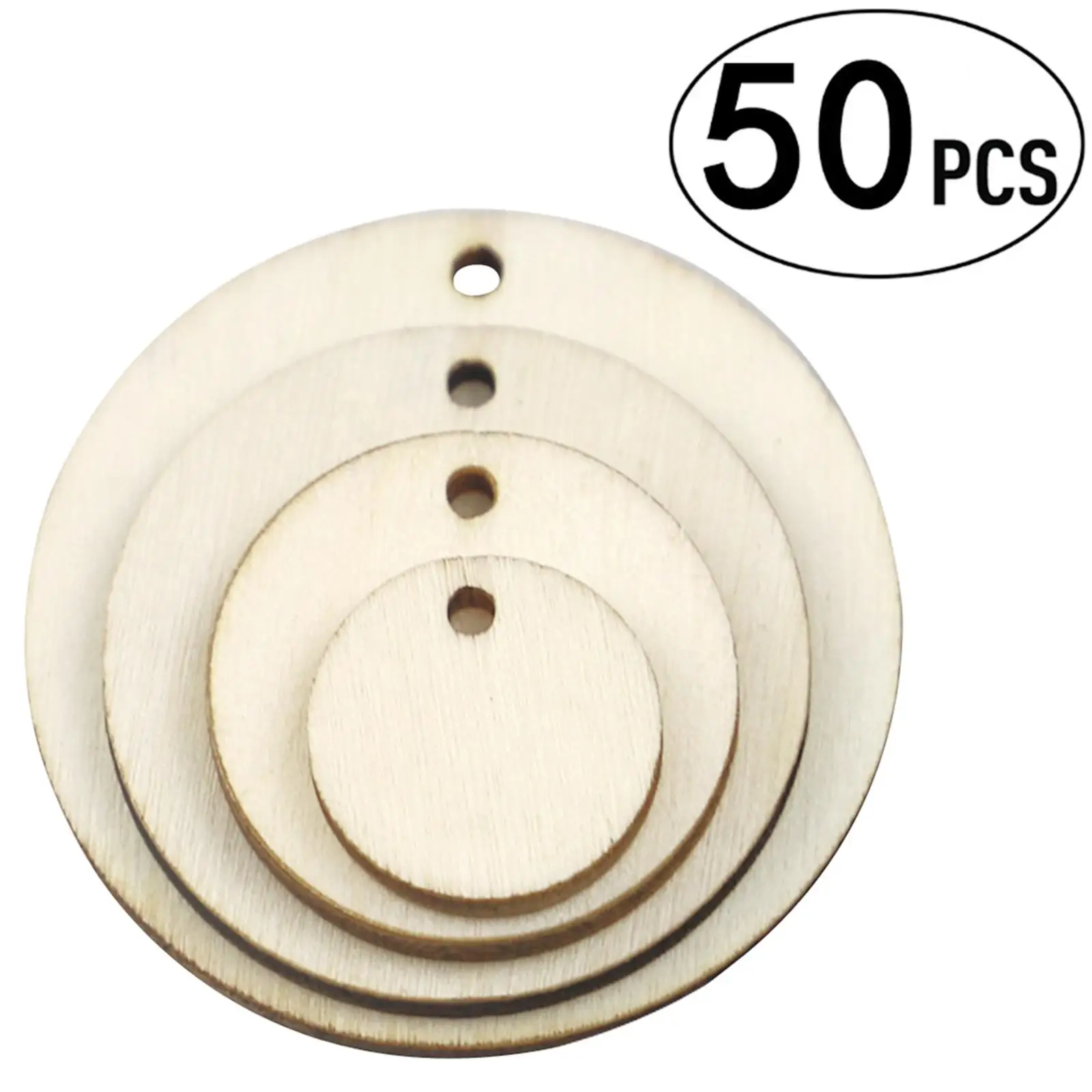 

200Pcs Mixed Natural Round Wooden Charms Pendant Decor DIY Scrapbook For Drop Hanging Accessories Wood Crafts Embellishment