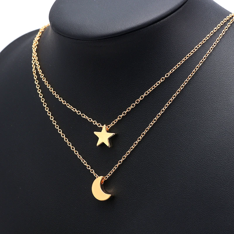 Подарок на день рождения колье ожерелье кривые полумесяца с изображением луны и
