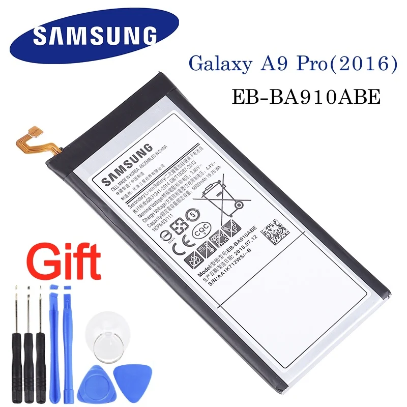 EB-BA910ABE Оригинальная батарея Samsung для GalaxyA9+ A9000 A9 Pro Duos TD-LTE SM-A9100 SM-A910F/DS Замена телефон Батарея