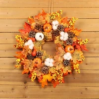 flower wreath berry maple leaf fall door wall ornament thanksgiving wreath day branch decoration home wreath pendant holida l3i9