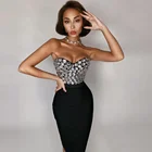 Высококачественный красный комплект из двух предметов с бусинами, Элегантное вискозное Бандажное Клубное вечернее платье