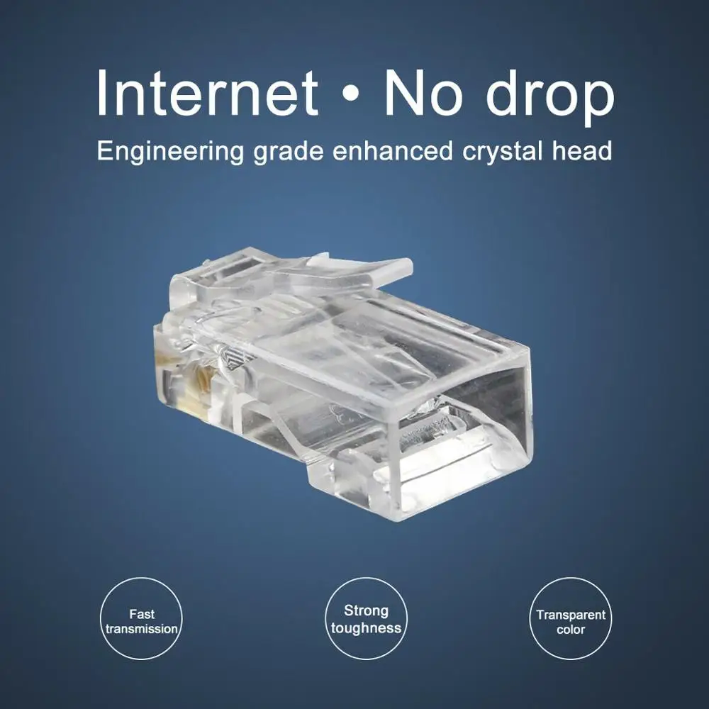 50 шт. RJ45 8 контактный разъем сетевого модуля с разъемом для подключения к CAT5e CAT6