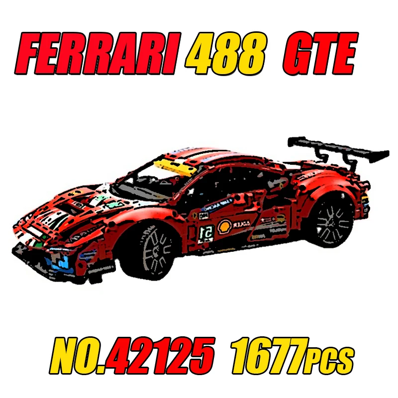 Конструктор MOC техническая серия Супер спортивный автомобиль модель 42125 GTE