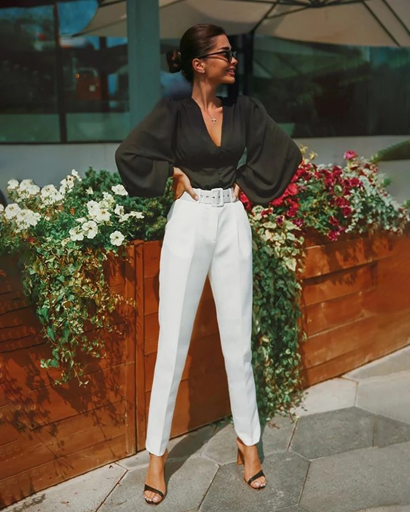 В весенний и осенний период сексуальное платье с v образным воротом модная