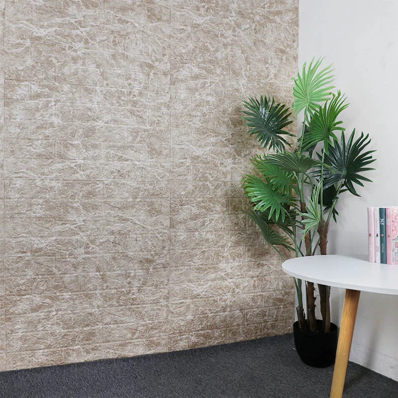77x70cm 3D Wall Sticker 10pcs Imitate Brick Wall Stickers Self-Adhesive Marble Pattern Wallpaper for Living Room Bedroom TV Wall