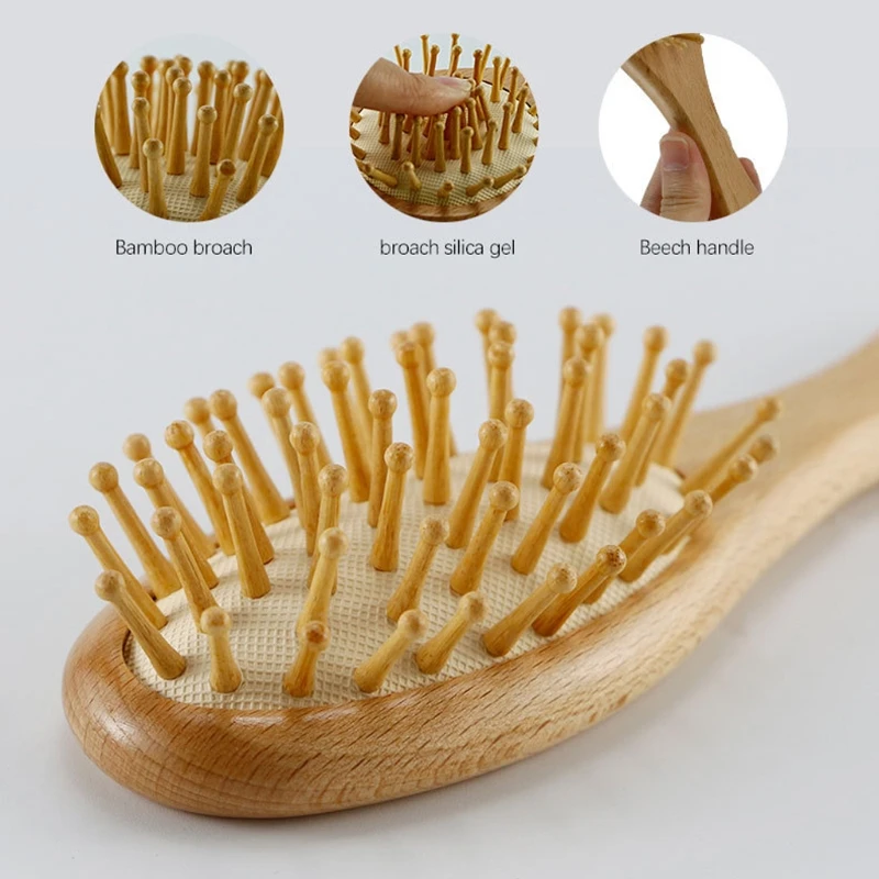 

3Pcs Baby Hairbrush and Comb Set Newborn Natural Wool Comb Hair Brush Infant Head Massager Baby Registry Gift Y1QF