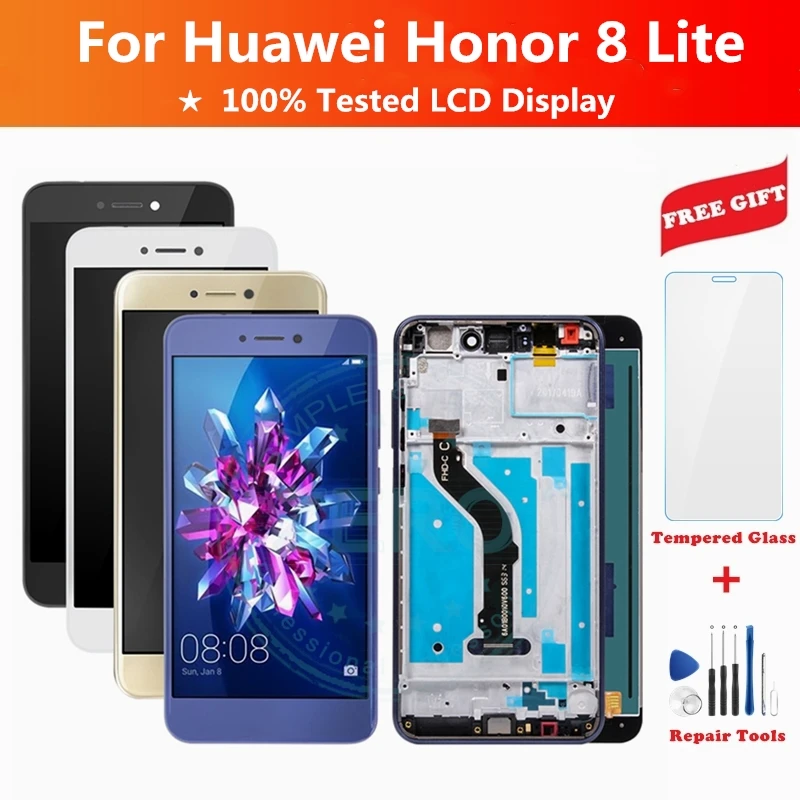 Для huawei Honor 8 Lite ЖК-дисплей+ рамка 10 Сенсорная панель экран Honor8 Lite ЖК-дигитайзер Запасные части