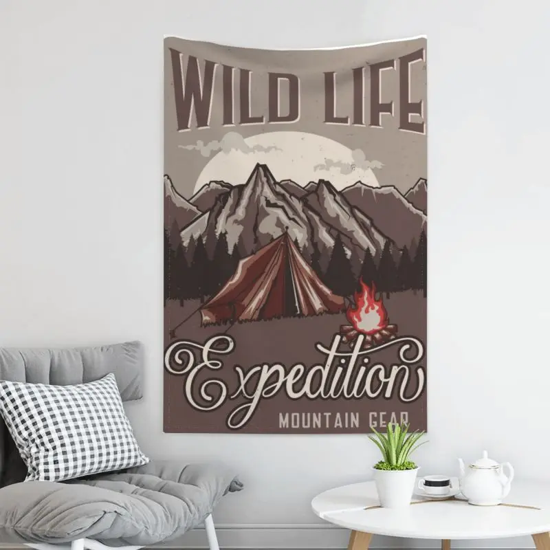 

FFO Outdoor Tapestry Wall Hanging Nordic Camping Vertical Tapestries For Dorm Bedroom Decorative Door curtain decorative
