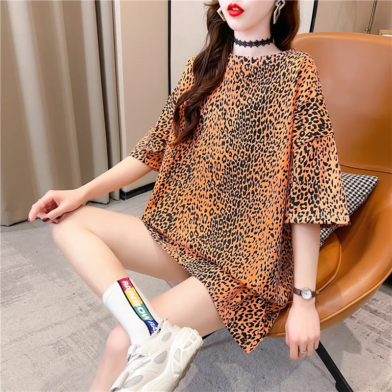 

20 Styles Fashion Summer Print Leopard Tshirt Women 2021 Loose Streetwear Casual Harajuk Top Femme M-2XL Oversized T Shirt Woman