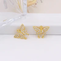 elegant white zirconia gold plated flower bowknot crown shiny pendant for necklace bracelet diy jewelry making accessories gift