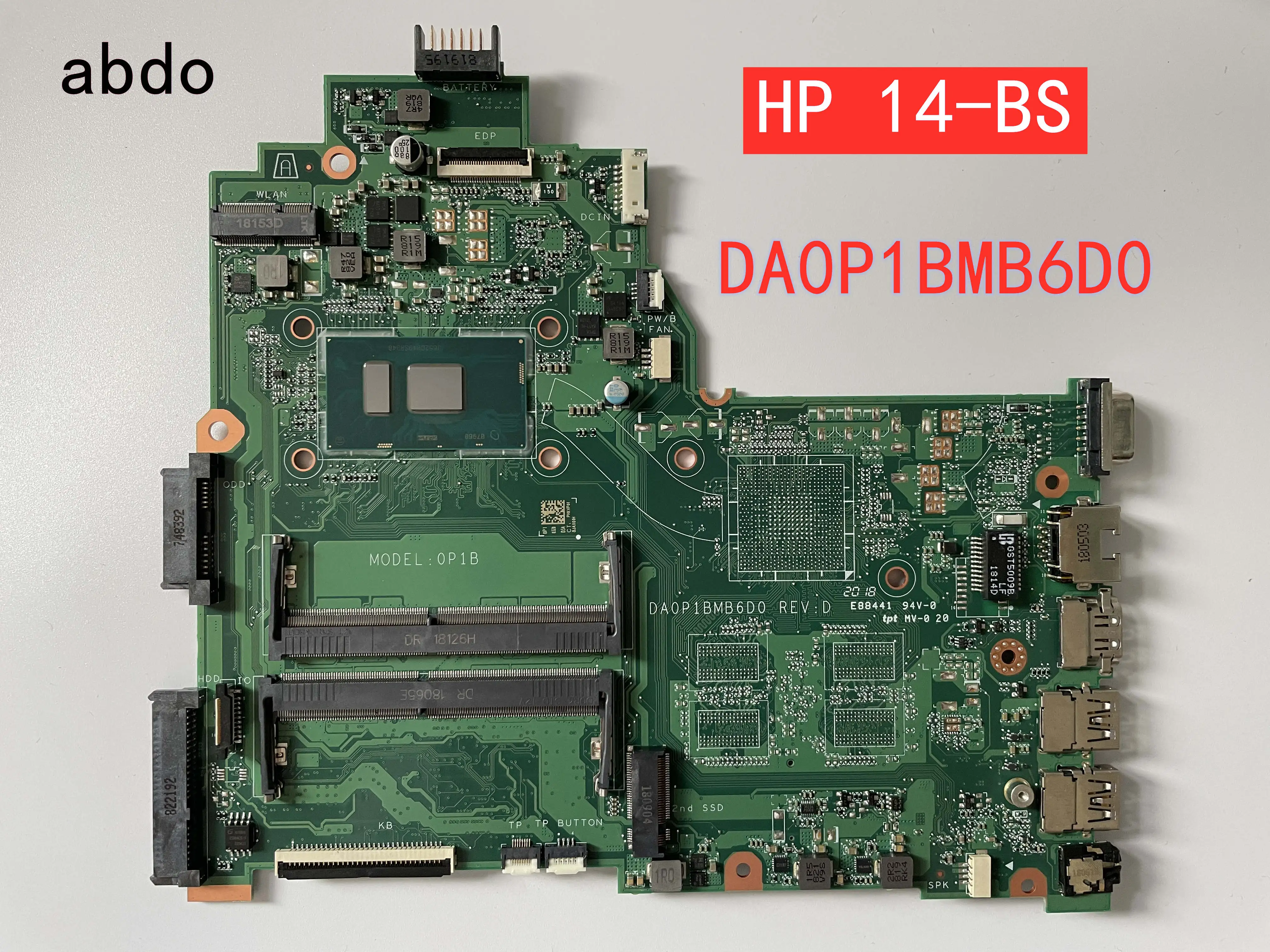 Материнская плата для ноутбука HP 14-BS 240 G6 серии DA0P1BMB6D0 с процессором SR2EX(Intel Pentium 4405U)