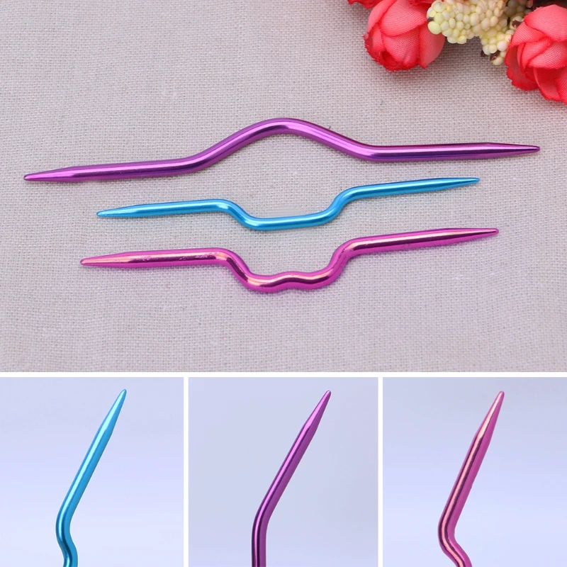 3 шт. Вязание иглы шпильки вязальные крючки для шитья с ажурным трикотажным