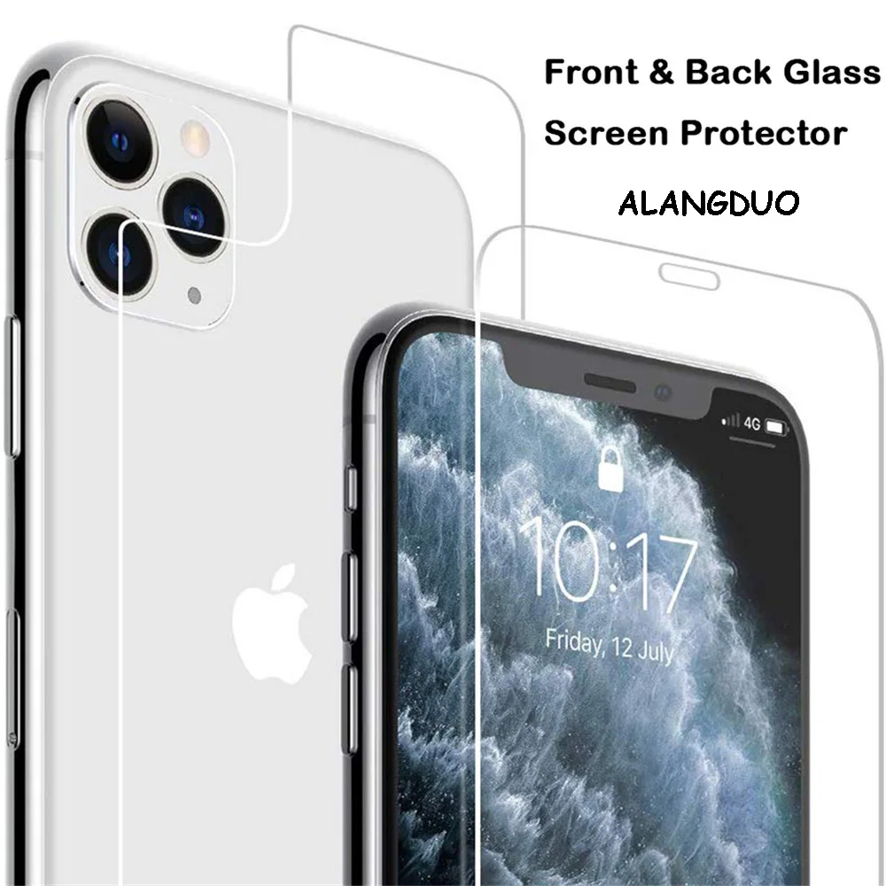 Переднее и заднее закаленное стекло для iPhone X XS XR 6 6s 7 8 Plus защита экрана 360 ° Все