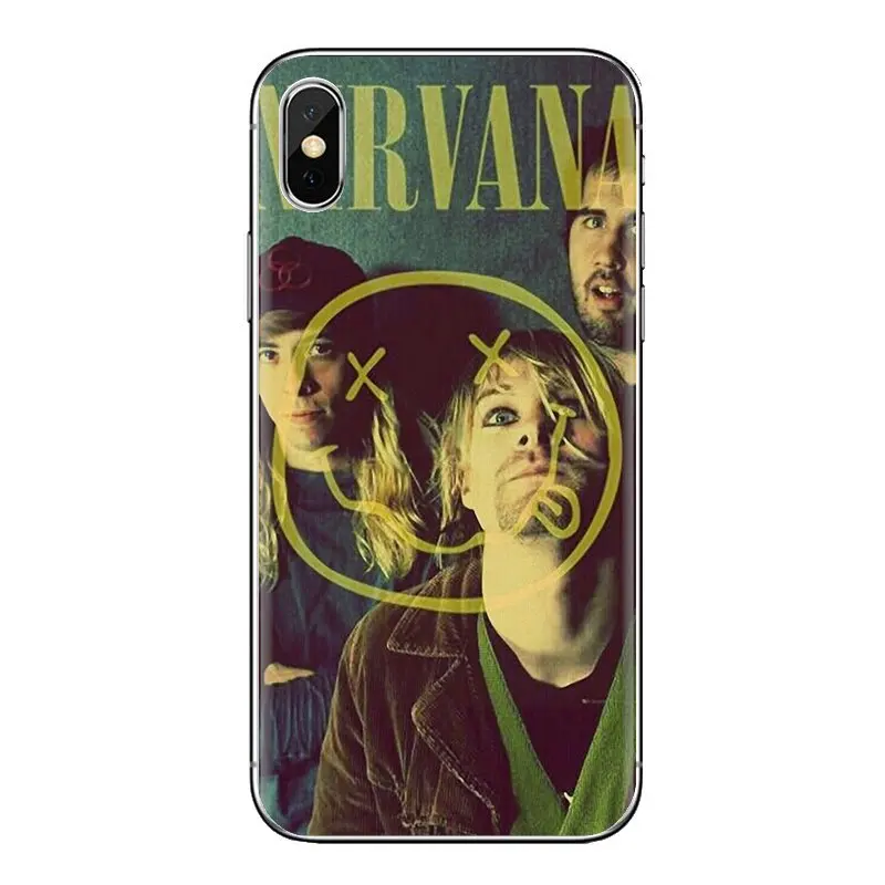 Transparent Soft Covers For Samsung Galaxy S3 S4 S5 Mini S6 S7 Edge S8 S9 S10 Plus Note 3 4 5 8 9 Kurt Cobain Nirvana Rock Bands |