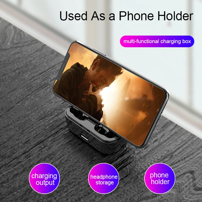 Новые Bluetooth наушники 8D стерео беспроводные наушники мини беспроводная гарнитура с 3500mAh банк питания наушники