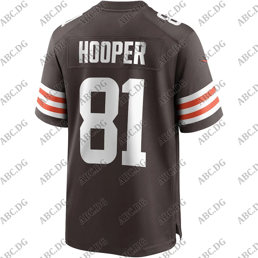 

Customized Stitch American Football Jersey Men Women Kid Youth Cleveland Austin Hooper Brown Game Jersey