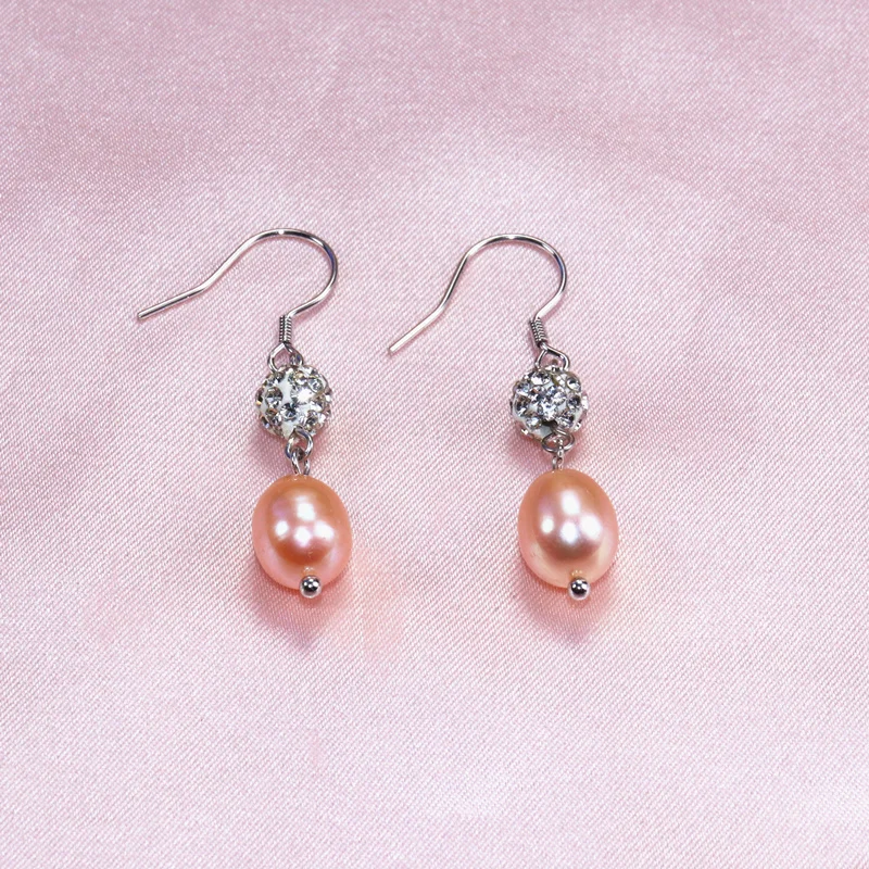 Серьги из настоящего серебра S925 пробы, модные ювелирные изделия, серьги с натуральным жемчугом, длинные серьги с кисточками для женщин - Окраска металла: C2  pink