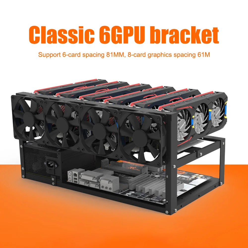

6/8 GPU Open Mining Rig Frame Stackable Mining Frame Rig Case for ETH/PSU/ATX Accessories Tools Frame Crypto Coin Bitcoin Rack