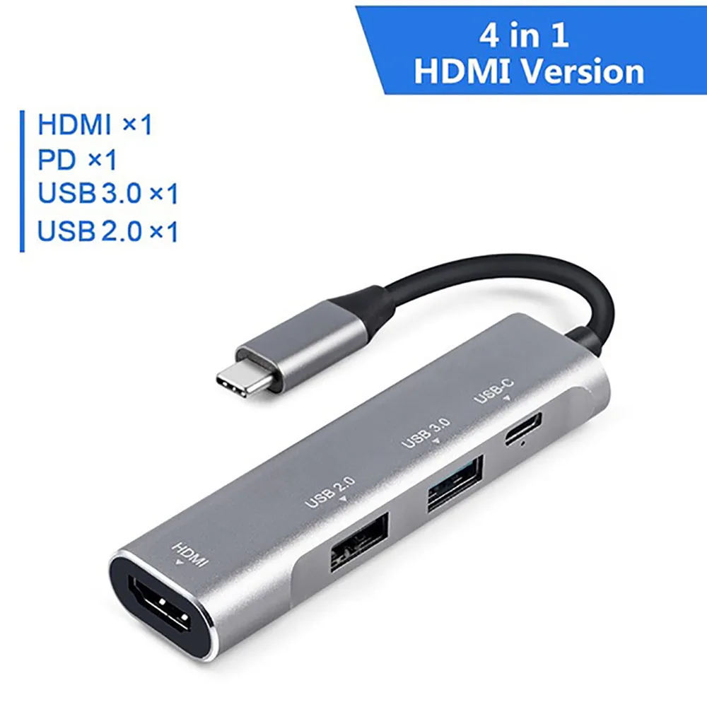 4IN1 FSU USB C концентратор с HDMI RJ45 PD зарядное устройство кардридер USB 3,0 адаптер usb-хаб для Macbook Pro Аксессуары Мульти USB 3,0 type C концентратор - Цвет: 4IN1