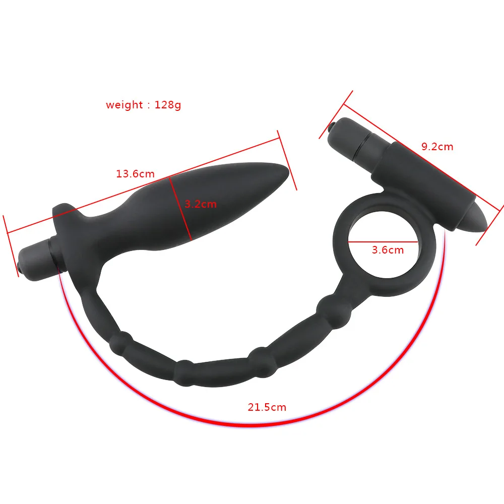 YEMA 10 режимов вибрационное кольцо для пениса двойной Вибратор Анальная пробка