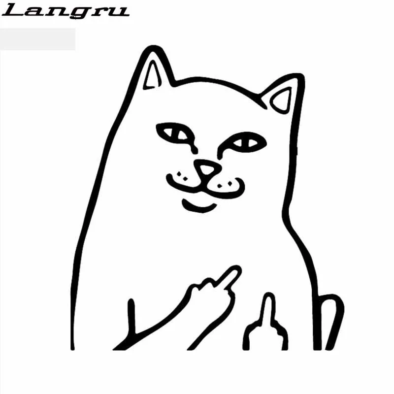 Langru 14 2*15 9 см грубая забавная кошка виниловая наклейка автомобильная Windows